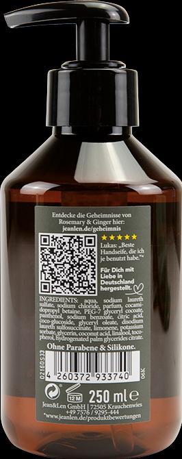 Actual product image Jean & Len Rosemary and Ginger (Liquid soap, 250 ml)
