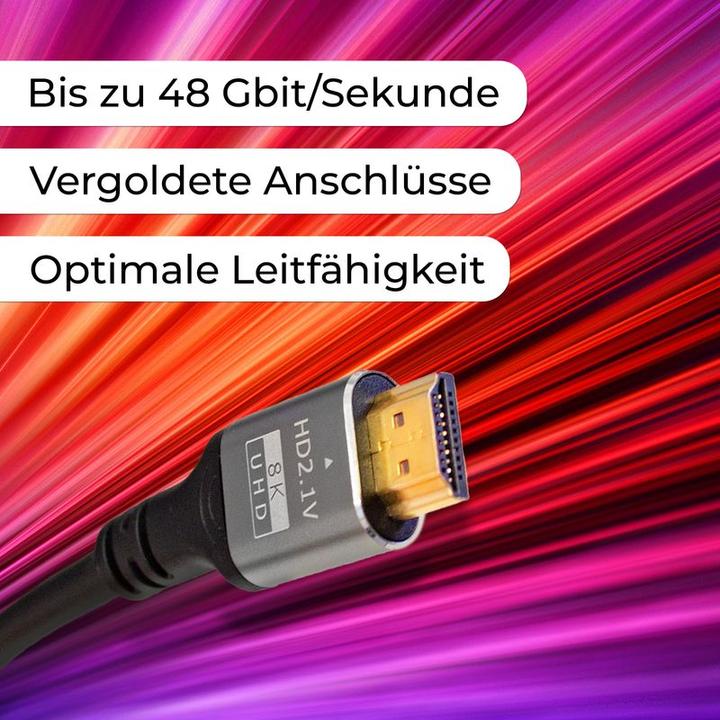 Produktbild Hermex HDMI zu HDMI Kabel 1m 8K UHD High Speed HDMI Anschlusskabel (1 m, HDMI)
