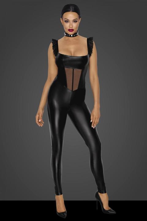 Produktbild Noir Handmade Powerwetlook Overall mit Tüll-Einsätzen (L)