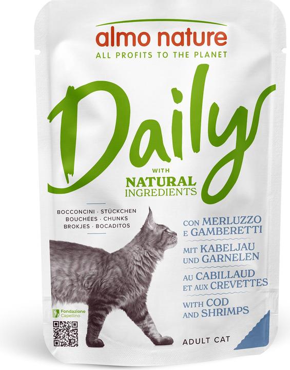 Almo Nature Daily Menu Kabeljau & Garnelen (Adult, 1 Stk., 70 g)