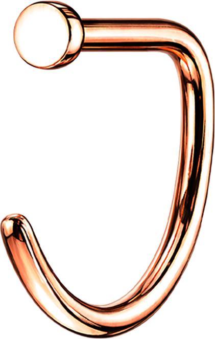 Image du produit Star Piercing Anneau de nez ouvert or rose en forme de D (sans laiton, Titane G23)