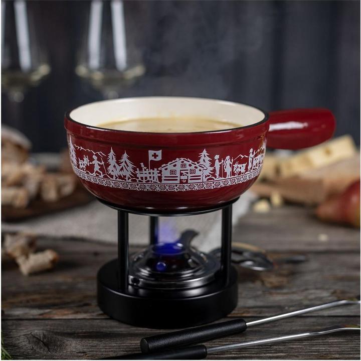 Produktbild Kuhn Rikon Caquelon Induktion Gusseisen rot Alpweide Mini Ø 17 cm (1.30 l)