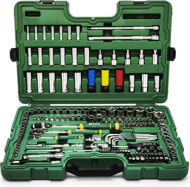 Immagine prodotto SATA 180 pezzi. Set di chiavi esagonali e cricchetti da 1/4", 3/8" e 1/2" (1/4", 3/8", 1/2")