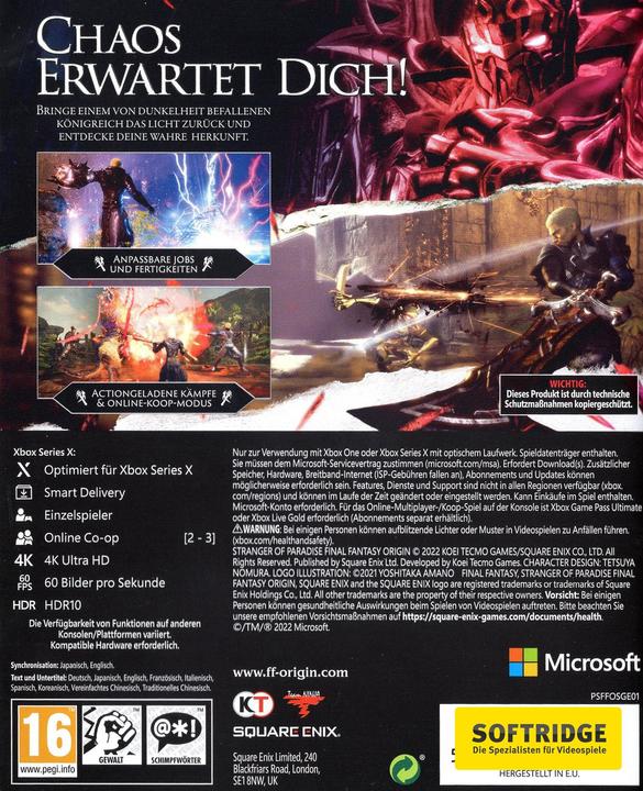 Produktbild Square Enix Stranger of Paradise Final Fantasy Origin (Xbox Series X, Xbox One X, Xbox One S, DE)
