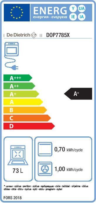 Energy Label De Dietrich Oven DOP 7785 X