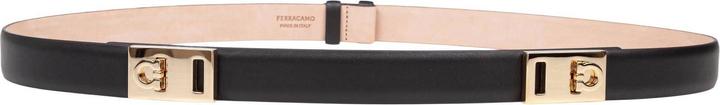 Salvatore Ferragamo Ferragamo extendable hug belt in black leather (100)
