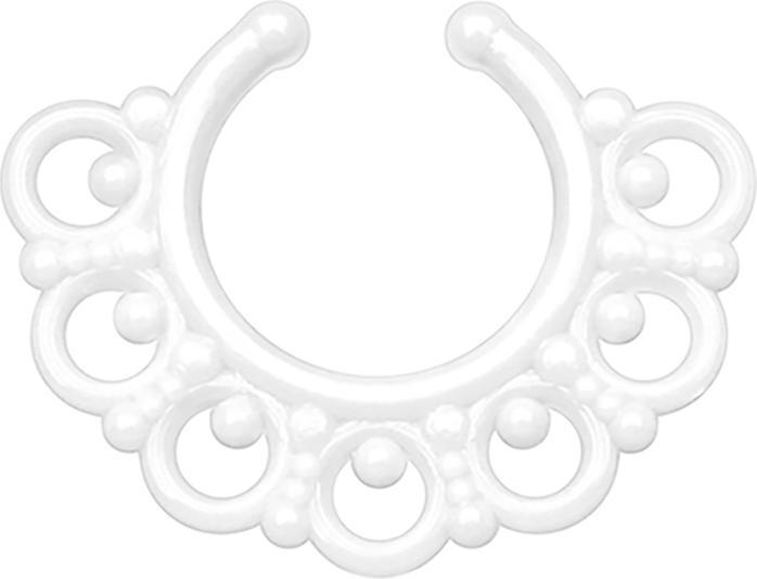 Produktbild Star Piercing Fake Septum Tribal mit Kugeln weiss