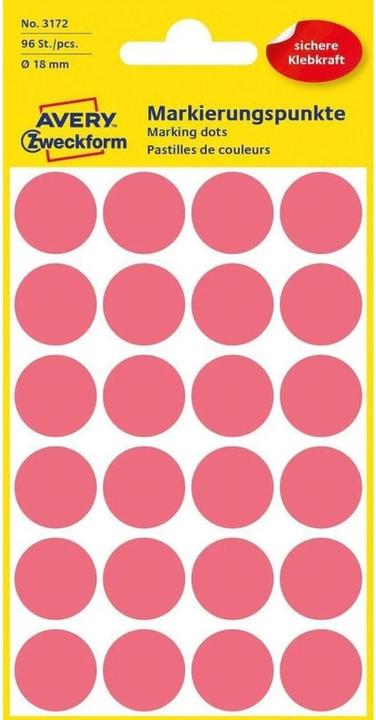 Actual product image Avery Marking dots luminous red