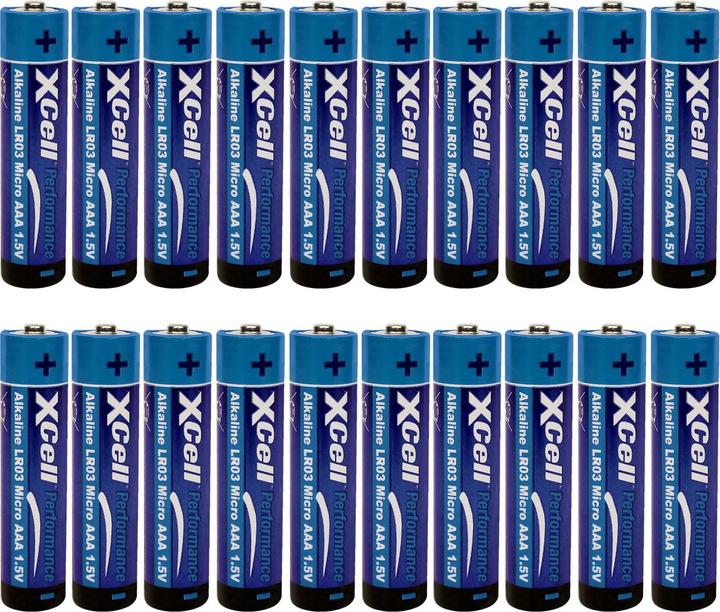 XCell Battery type AAA (Micro), LR03, alkaline, 1.5V, set of 20 (20 pcs., AAA)