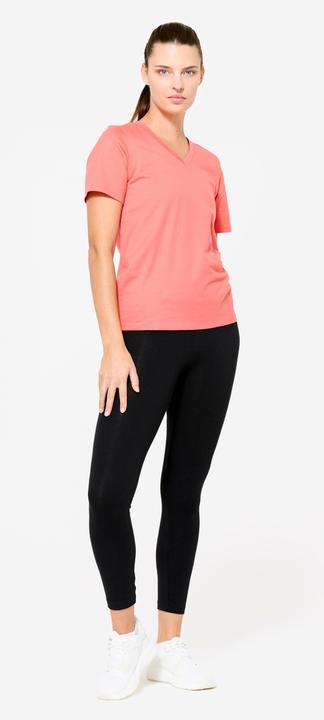 Image du produit Domyos T-Shirt Damen V-Ausschnitt Baumwolle - rosa (XL)