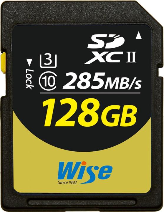 Produktbild Wise SDXC UDH-II V60 128GB R:290MBs / W:100MBs WI-SD-S128 (128 GB, SDXC, UHS-II)