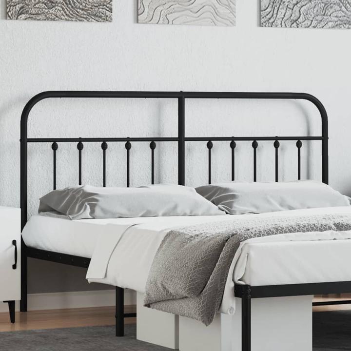 Actual product image VidaXL Kopfteil Metall Schwarz 180 cm, Farbe: Schwarz, Material (187 x 3 x 100 cm)