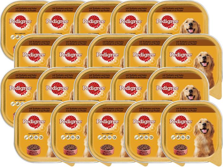 Produktbild Pedigree Adult in Terrine mit Truthahn & Poulet Schale (Adult, 20 Stk., 6000 g)