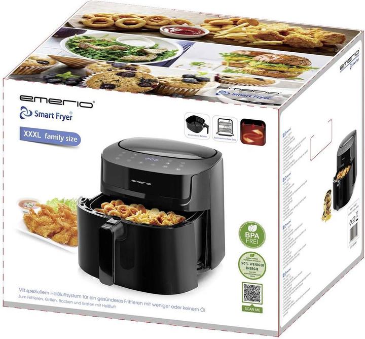 Image du produit Emerio Friteuse à air chaud, Smart Fryer, 7,2L,noir,Cool t