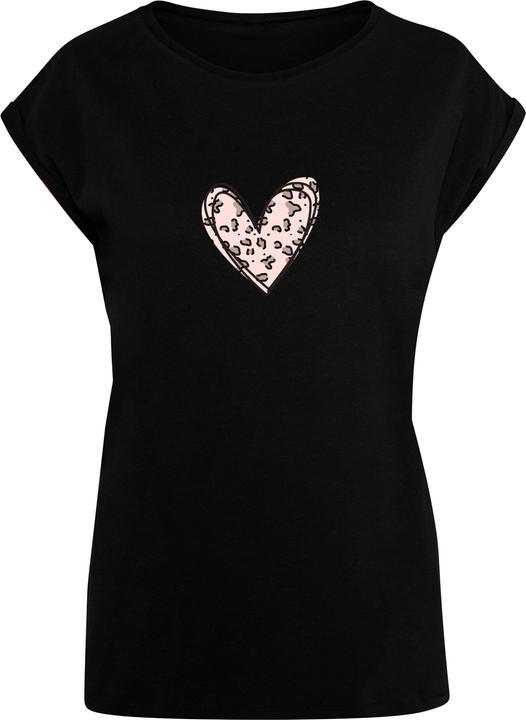 Merchcode Ladies Valentines Day - Leopard Heart Extended Shoulder Tee - 117969 (4XL)