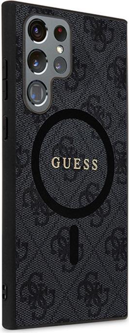 Actual product image Guess case for S24 Ultra S928 GUHMS24LG4GFRK hardcase 4G Collection Leather Metal Logo MagSafe black (Samsung Galaxy S24 Ultra)