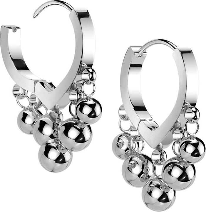 Produktbild Star Piercing Ohrring silber Diamant Anhänger Ketten mit Kugeln (ohne Messing, Chirurgenstahl 316L)