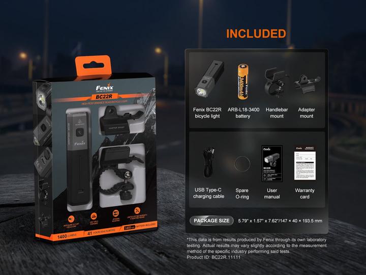 Actual product image Fenix BC22R, LED Velolampe, 1400 Lumen (1400 lm)