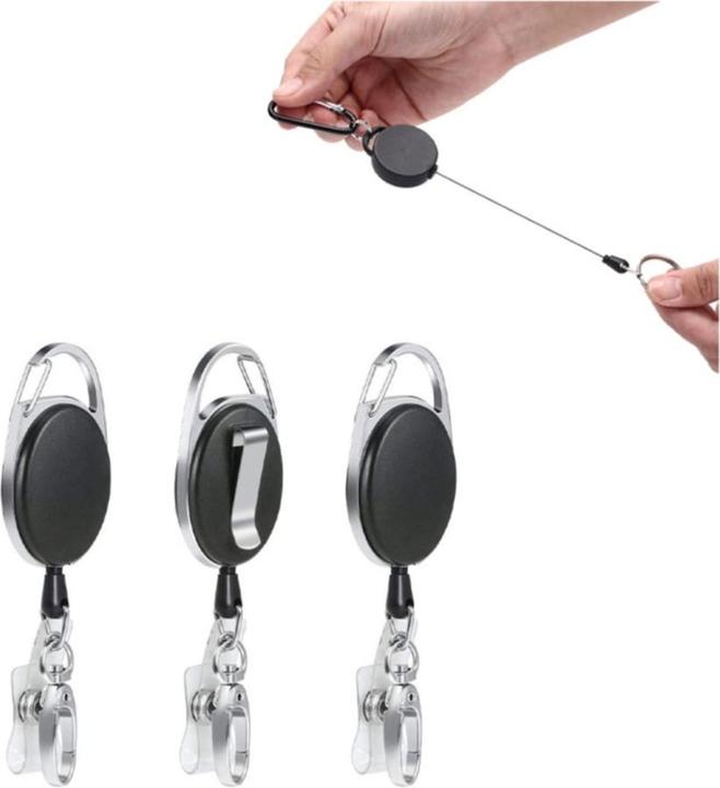 Produktbild Werkstein Anti-Lost Key-Bak Schlüsselanhänger mit Gürtelclip + Kartenhalter 3er Set