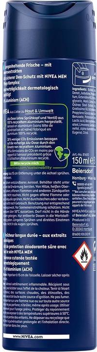 Immagine prodotto NIVEA Deo Fresh Active Spray Uomo 150 ml (Getto vaporizzato, 150 ml)