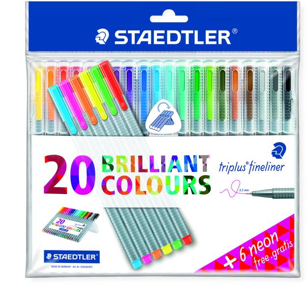 Produktbild Staedtler triplus Fineliner Box 20 + 6 Gratis