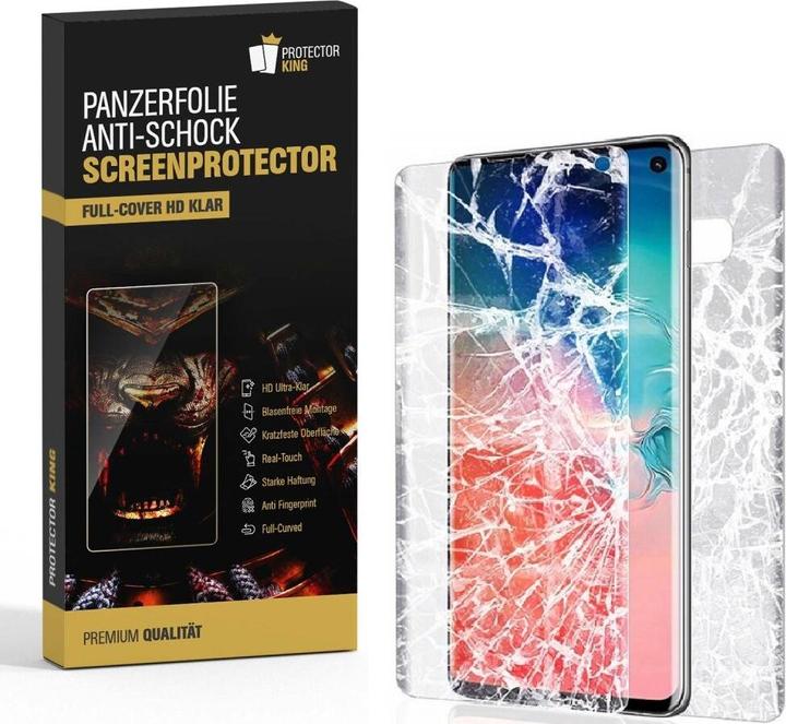 Produktbild Protectorking 6x Panzerfolie Anti-Shock Full Cover HD Klar (6 Stück, Samsung Galaxy S10+)
