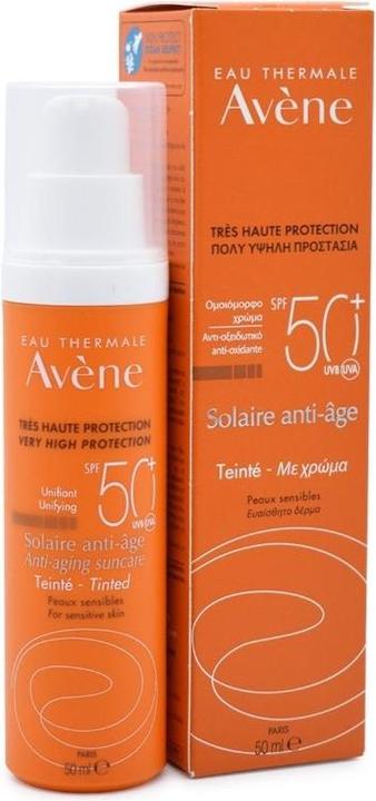 Actual product image Avène Anti-ageing sun tinted SPF50+ (Sun cream face, SPF 50, 50 ml, 95 g)