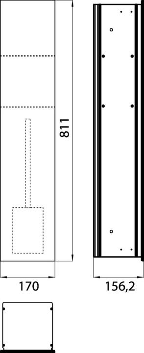 Actual product image Emco WC module ASIS 2.0 UP 811x170mm door hinge right optiwhite