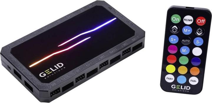 Produktbild Gelid RF-RGB-MP-02 Amber 8 PRO Bundle PC Lüftersteuerung (B x H x T) 130 x 17 x (120 mm, 1 x)