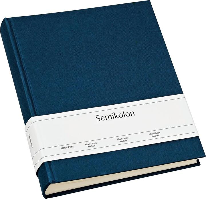 Actual product image Semikolon Photo album Classic Medium 21.6 cm x 25.5 cm Navy Blue (10 x 15 cm, 9 x 13 cm)