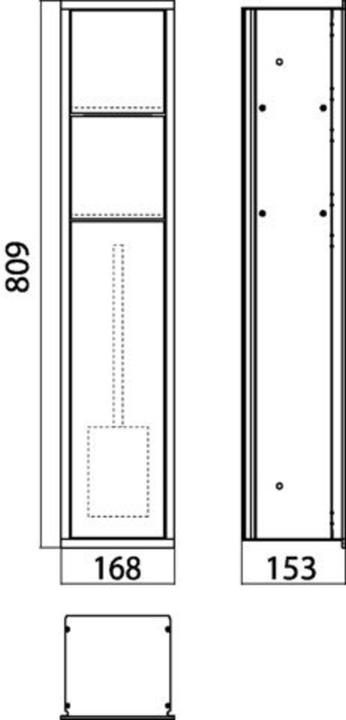 Actual product image Emco WC module ASIS 150 concealed 809x168mm door left aluminium