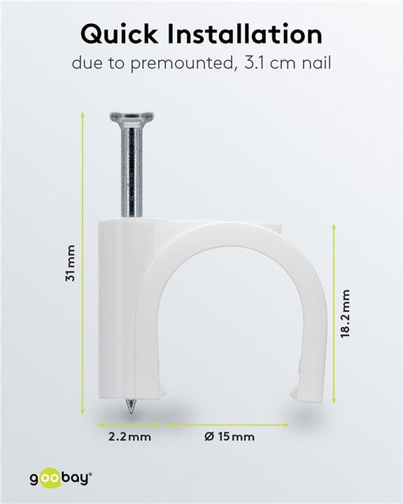 Actual product image Goobay Cable clamp, white max. cable diameter : 16.0 mm