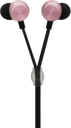 2GO Metallic InEar Headset 3,5mm Stereo, silber/rot (Kabelgebunden)
