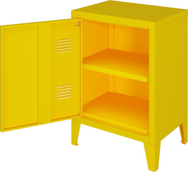 Produktbild En.Casa Nachtschrank Inari Türgriff rechts Stahl Gelb