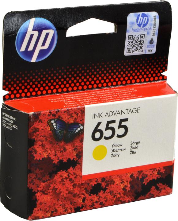 Actual product image HP 655 - Yellow - Original - Ink cartridge - for Deskjet Ink Advantage 4615 (Y)