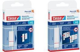 Produktbild tesa Powerstrips für Fliesen & Metall, 2kg Halteleistung, 9x doppelseitige Klebestreifen