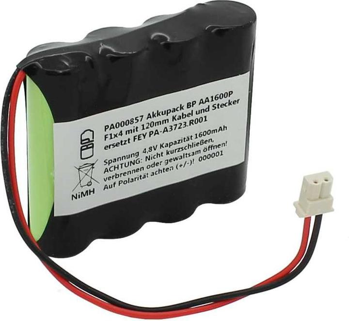 Immagine prodotto XCell Pacco batteria NiMH 4,8V 1600mAh BP AA1600P F1x4 con cavo e spina da 120 mm sostituisce FEY (1 pz., 1600 mAh)