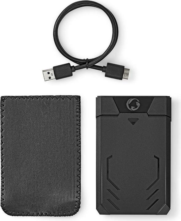 Actual product image Nedis Hard drive enclosure 2.5 inch SATA II connection USB 3.1 USB Type-A Aluminium / Plastic (2.5")