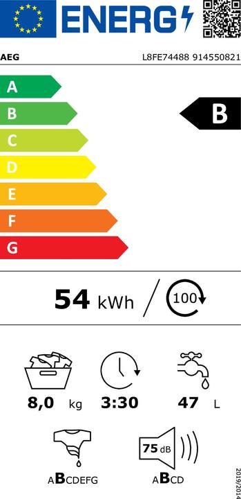 Energie-Label AEG L8FE74488 (8 kg, Links)