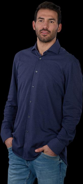 Produktbild The Basics Hemd Modern Fit Hai bügelleicht uni blue (39)