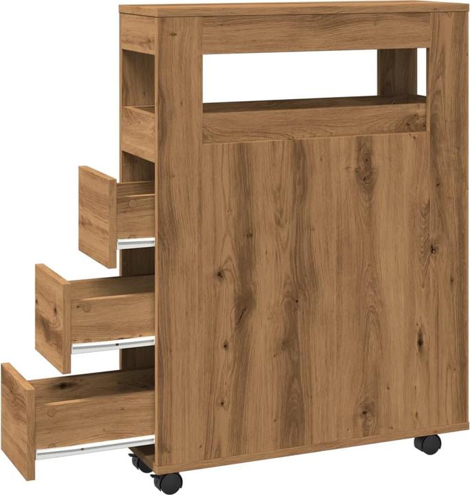 Actual product image VidaXL Narrow bathroom cabinet with castors