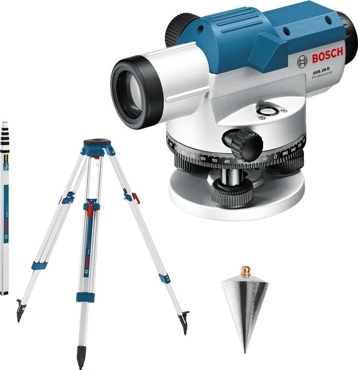 Image du produit Bosch Professional Niveau optique GOL 26 D, avec trépied de construction BT160, jauge GR 500
