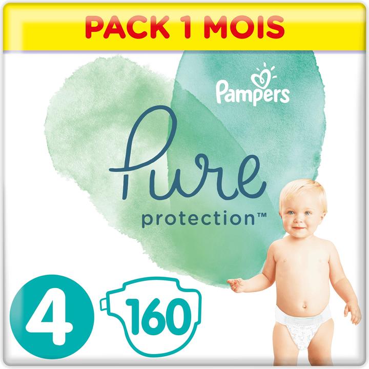 Pampers Protection pure (Taille 4, Pack mensuel, 160 pièce(s))