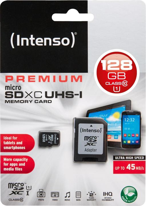 Image du produit Intenso UHS-I Premium (128 Go, microSDXC, U1, UHS-I)