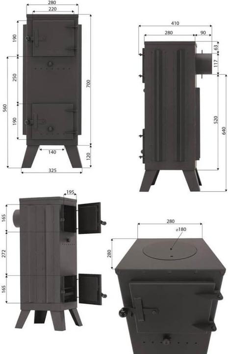 Immagine prodotto Markone Stufa Magnus con mattone GT7PR nero Stufa per officina