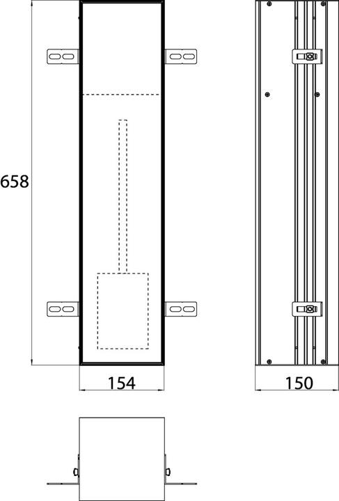 Actual product image Emco WC module ASIS PLUS UP 658x154mm door hinge right Aluminium