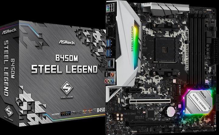 Produktbild AsRock B450M Steel Legend (AM4, AMD B450, mATX)