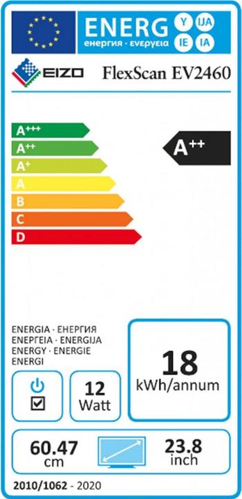 Energie-Label Eizo EV2460 (1920 x 1080 Pixel, 23.80")