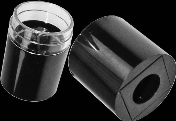 Image du produit Double taille-crayon cosmétique, noir/verre clair Ø 2,8 cm hauteur 6 cm