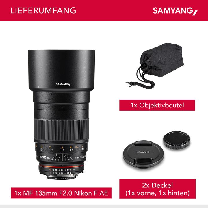 Produktbild Samyang 135mm f/2 ED UMC, Nikon F (Nikon F, Vollformat)